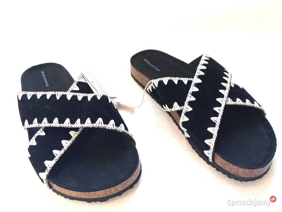 Klapki czarne Buty białe r 38 damskie BOHO Białystok sprzedam