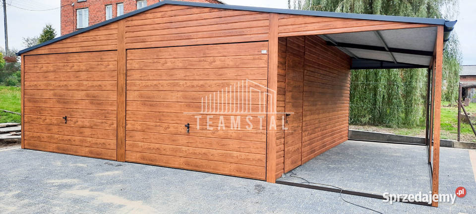GARAŻ BLASZANY 6m x 6m 2m wiata dwuspad 2x Brama Olsztyn