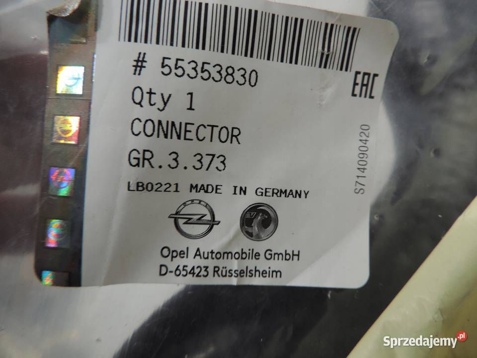 RURA INTERCOOLERA OPEL ASTRA H 19 55353830 NOWA osobowe