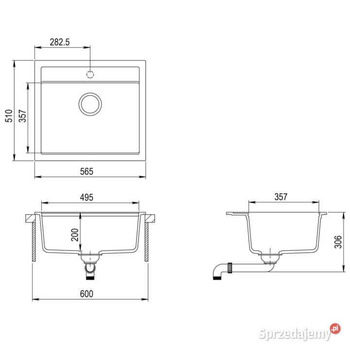 vidaXL Granitowy zlewozmywak jednokomorowy