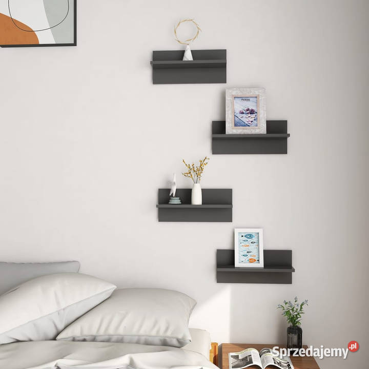 Półki ścienne 4 szare 40x115x18 WM807302 Warszawa