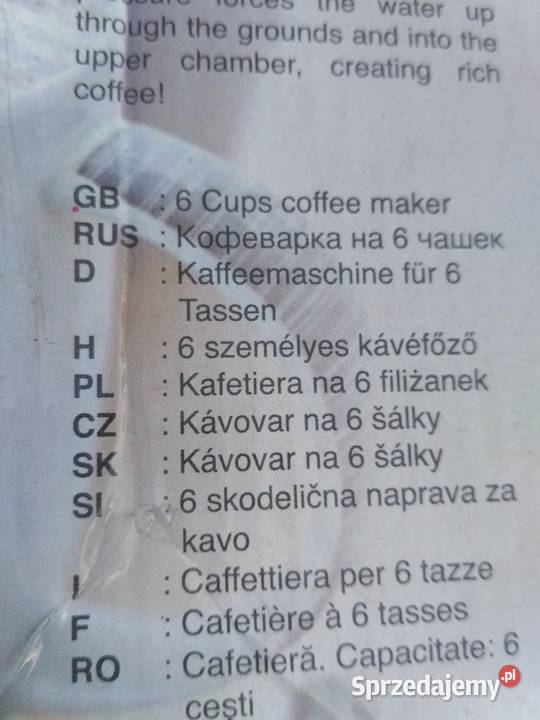 sprzedam kafetierę na 6 filiżanek nieużywana Pozostałe Kraków