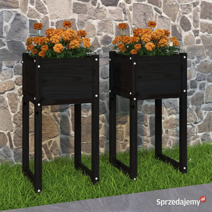 Donice 2 czarny 40x40x81 lite drewno sosnowe Warszawa sprzedam