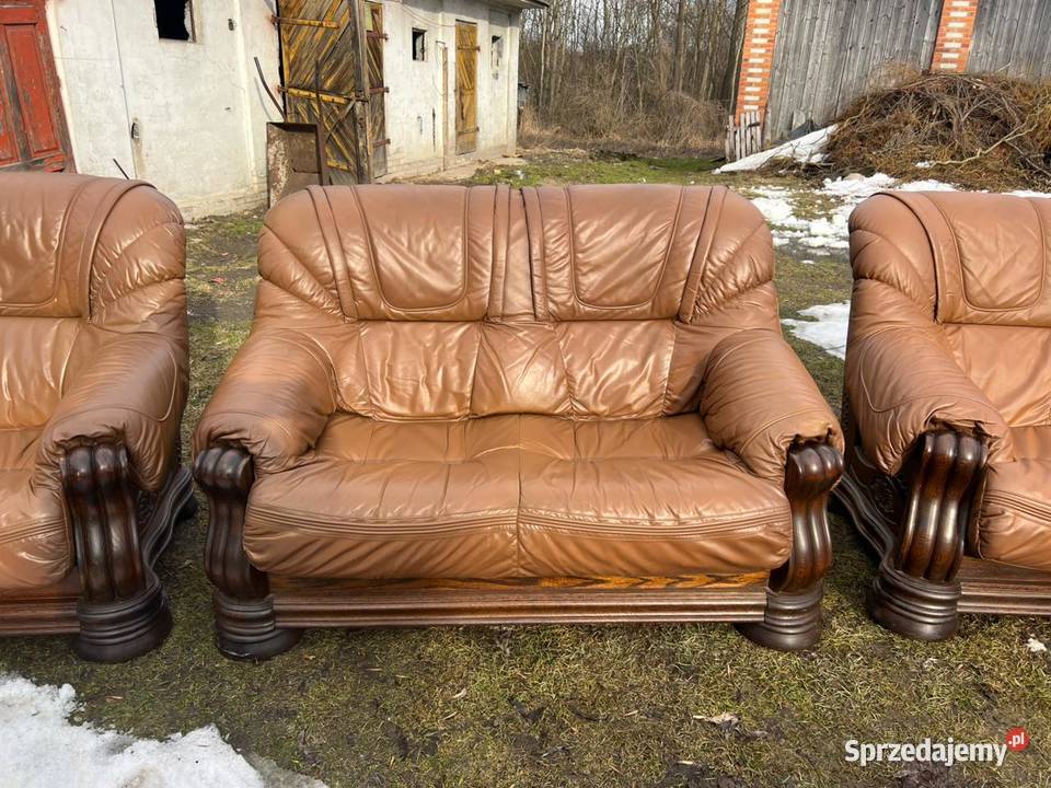 Wypoczynek skórzany skóra naturalna Tomaszów Lubelski