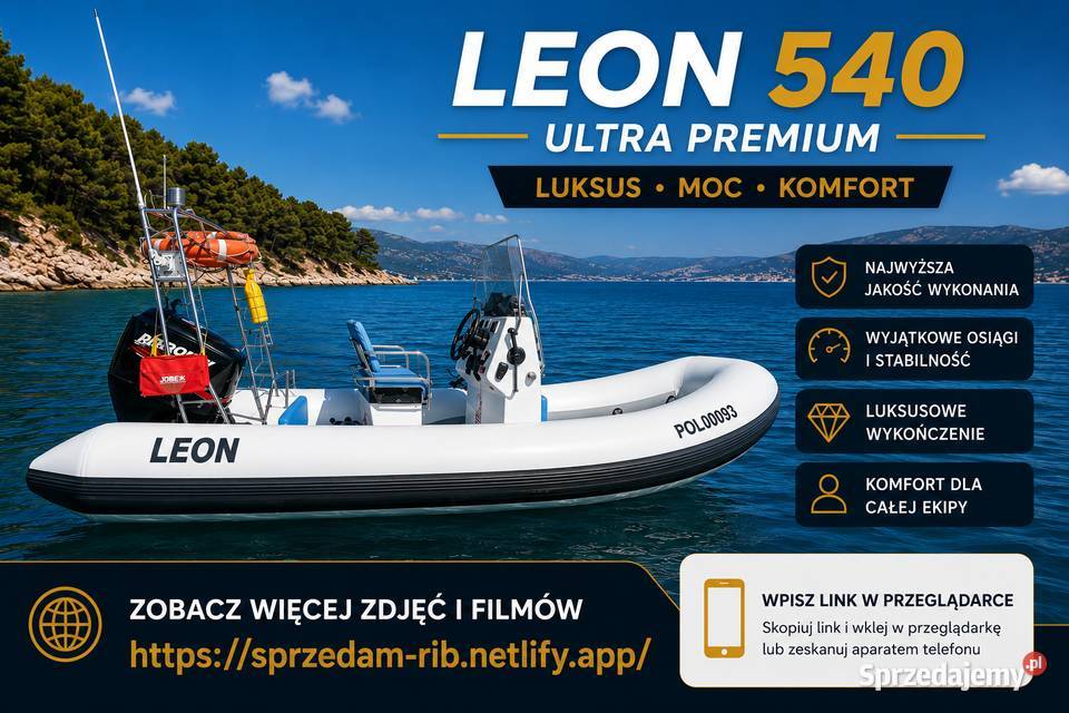 RIB Leon 540 Hypalon 2023, łódź, motorówka, Mercury 90KM, NMEA2000, Reja 24