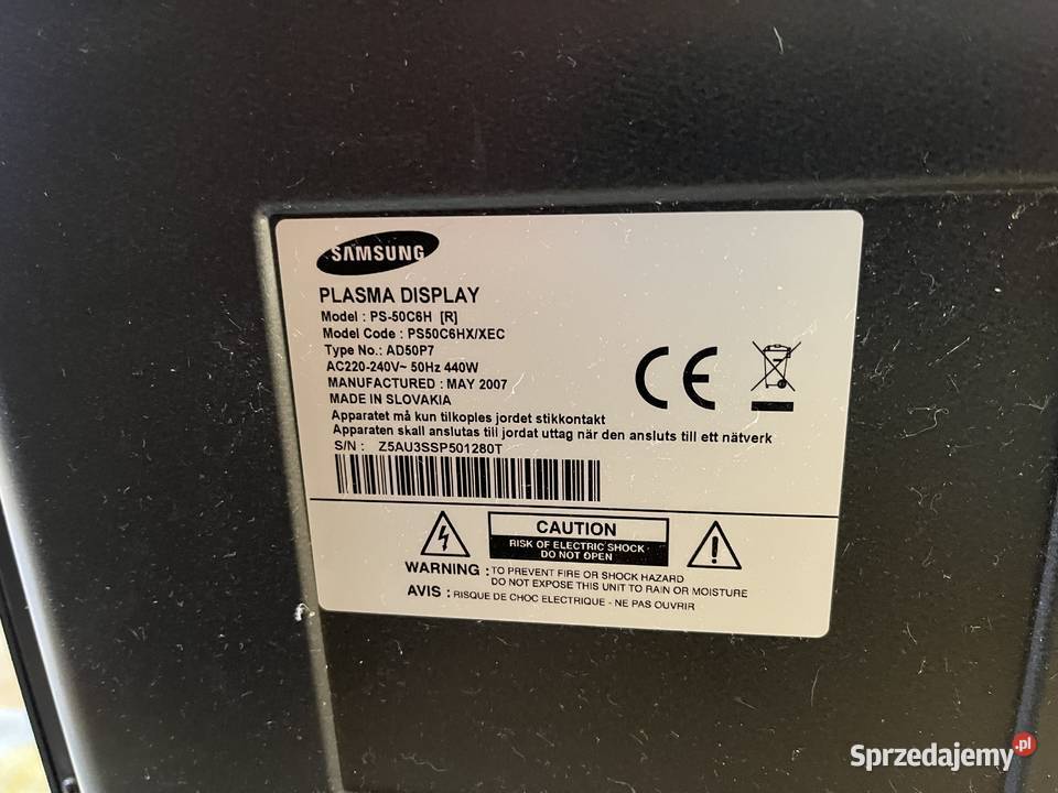 Telewizor Plazmowy Samsung 50 HD Ready Kłomnice