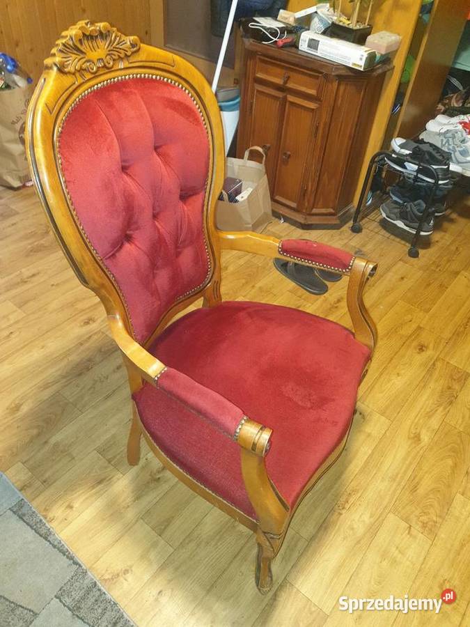 Antyczny secesyjny fotel drewniany 22cm Piła