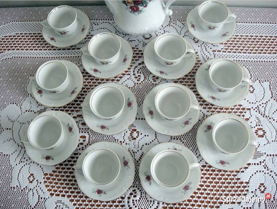 Zestaw porcelanowy do espresso sygnowany Crystal Kielce