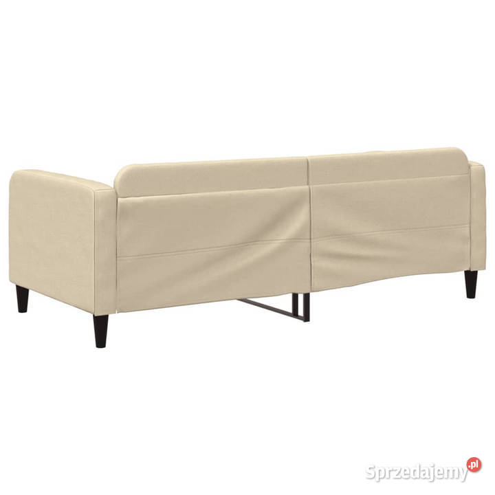 Sofa z funkcją spania kremowe obita tkaniną