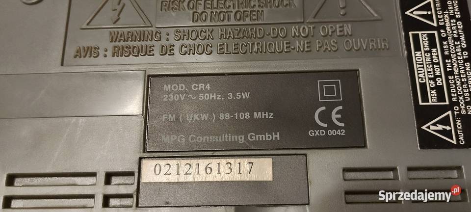 Kultowy Radiobudzik MPG MOD CR4 Stan Wąbrzeźno