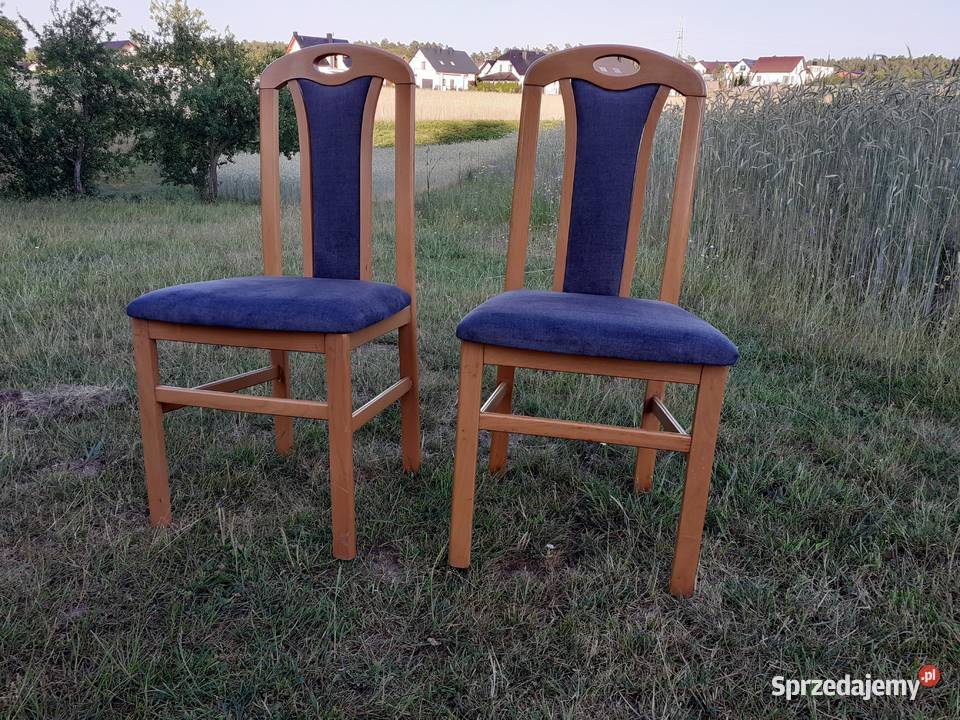 Drewniane krzesło 2 Odnowiona tapicerka Kartuzy