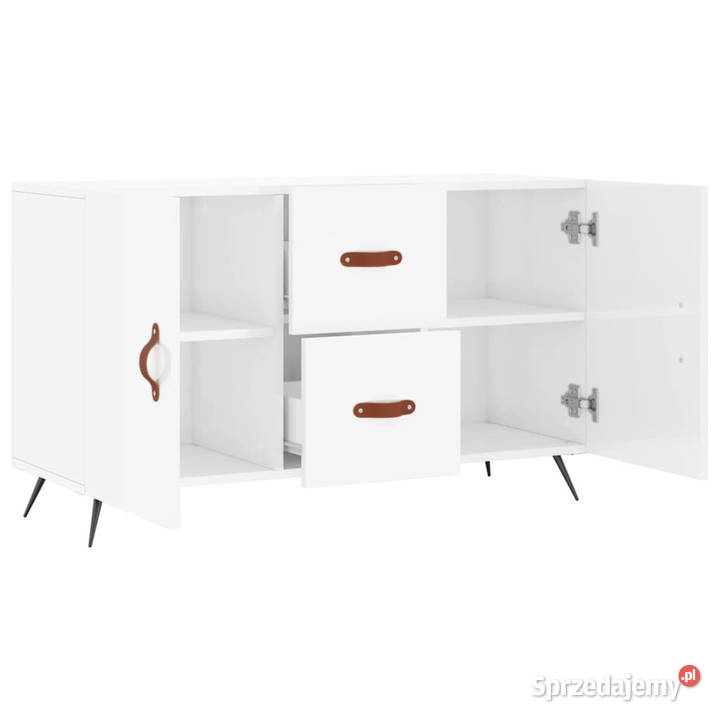 Komoda biała z połyskiem 100x36x60 materiał