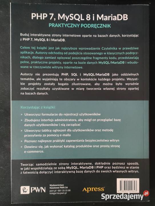 PHP 7 MySQL i MariaDB Praktyczny podręcznik PWN Mokrsko