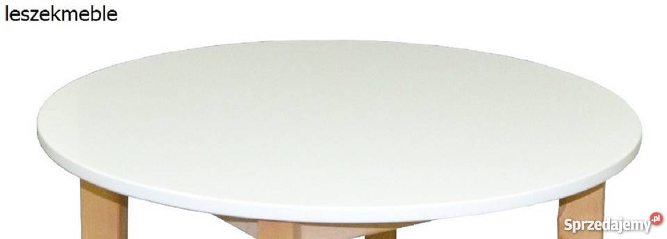 STÓŁ OKRĄGŁY FI 70 DREWNIANY DĄB BIAŁY ŁAWA Tołkiny