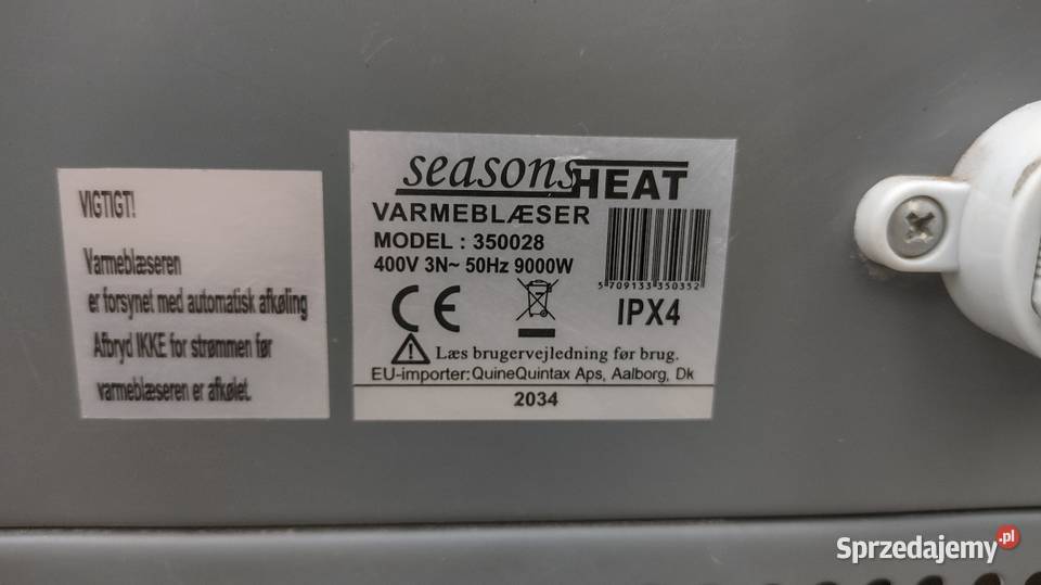 Sprzedam osuszacz do pomieszczeń 9kW Staszów