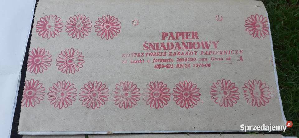 Papier śniadaniowy retro vinted PRL Kostrzyńskie Tuszkowo