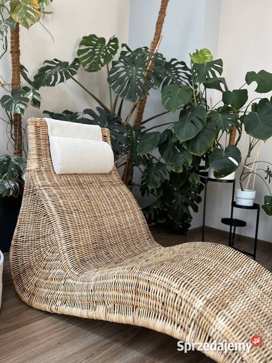 Leżanka vintage fotel rattanowy szezlong Ikea małopolskie Tarnów sprzedam