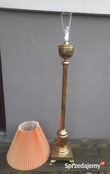 Duża secesyjna lampa stojąca podłogowa mosiądz Tczew sprzedam