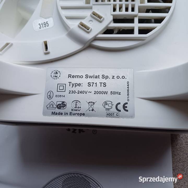 Grzejnik elektryczny termowentylator 2000W Sieradz