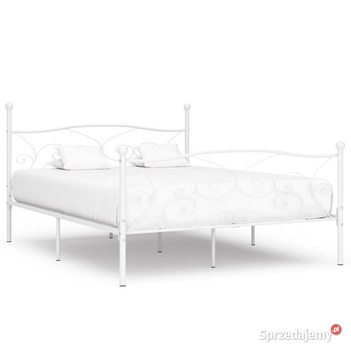 vidaXL Rama łóżka ze stelażem z listw biała Warszawa