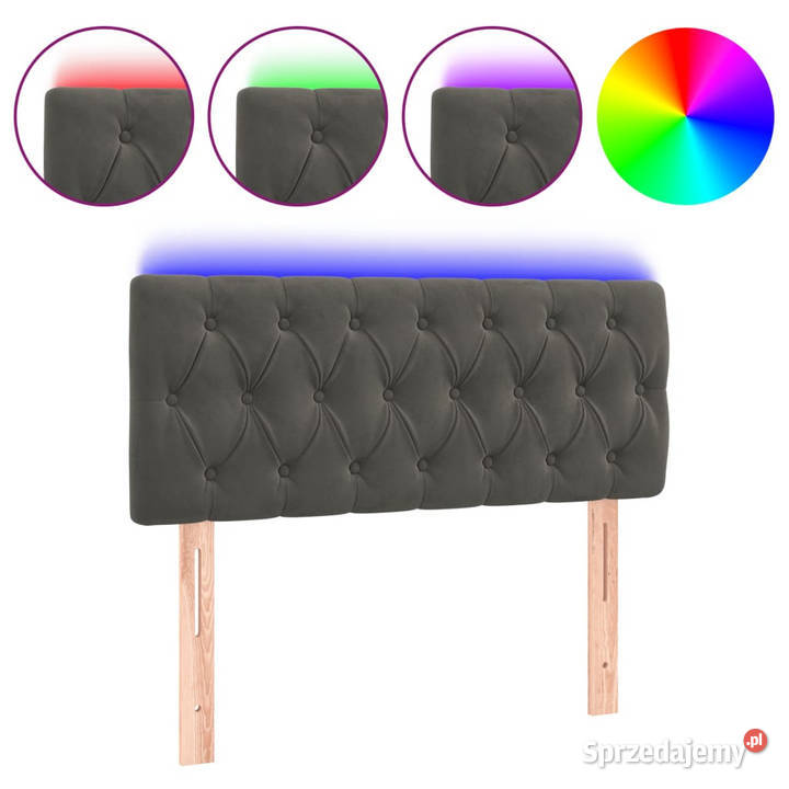 Zagłówek do łóżka z LED ciemnoszary 90x7x7888 Warszawa