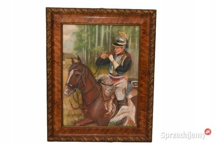 Wojciech Kossak Żołnierz Na Koniu z Fajką Obraz sprzedam