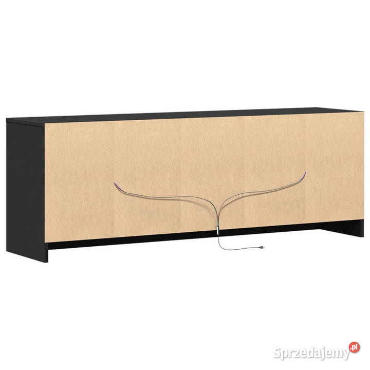 Szafka TV z LED czarna 1395x34x50 materiał Warszawa