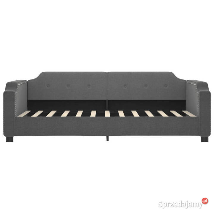 Sofa z funkcją spania ciemnoszara obita tkaniną Warszawa