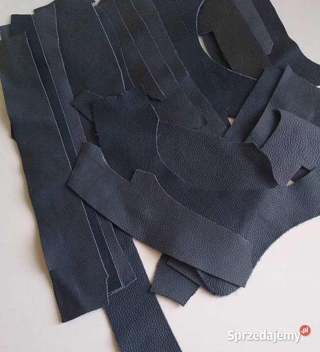 Skóra 595 g Licowa Włoska Niebieski Granat duże Gdańsk