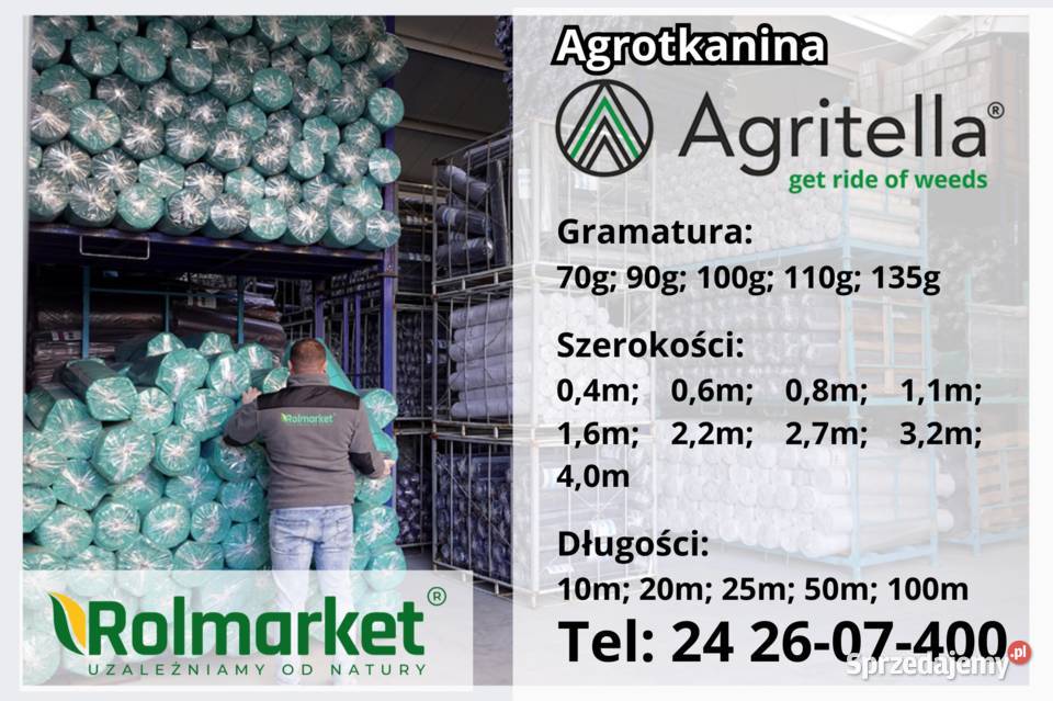 Agrotkanina 16x100m 90g czarna na CHWASTY gruba Agrowłókniny Cieśle