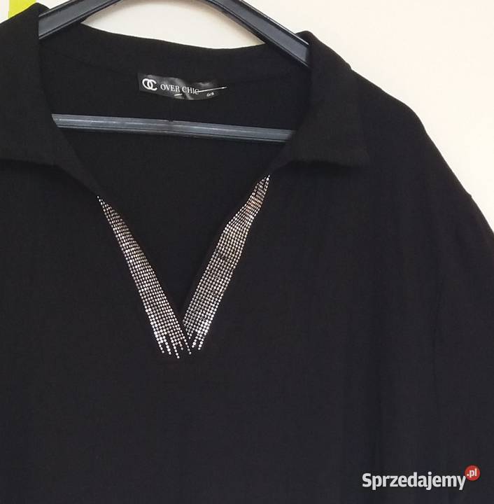 XXL Ołówkowa tunika krótka sukienka Over Chic czarny Gliwice