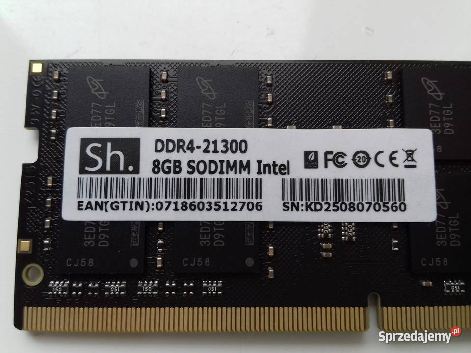 Sh DDR4 8GB PC4 2666 RAM laptopowy SODIMM Intel Bydgoszcz