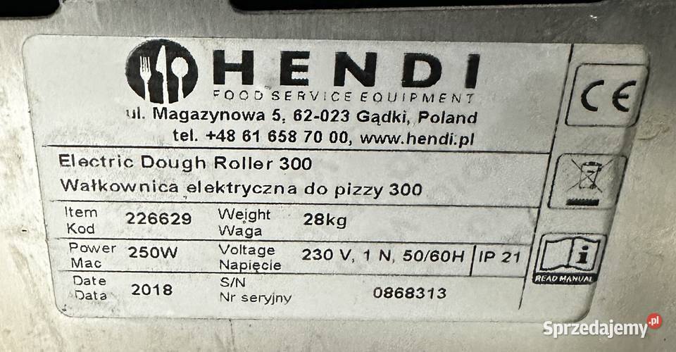 Wałkownica elektr do ciasta 300 Kod 226629 Hendi Biznes i Przemysł sprzedam