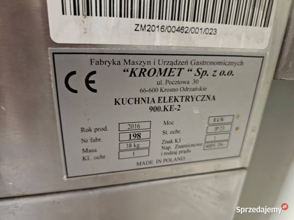 Kromet 900KE2 kuchnia elektryczna 2płytowa 2x40 Gastronomia śląskie Pszczyna