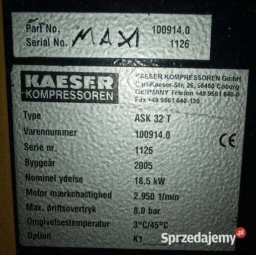 Kompresor Kaeser ASK 32T Ruda Śląska sprzedam