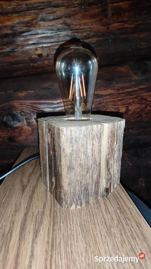 Lampka drewniana rustykalna loft Olsztyn