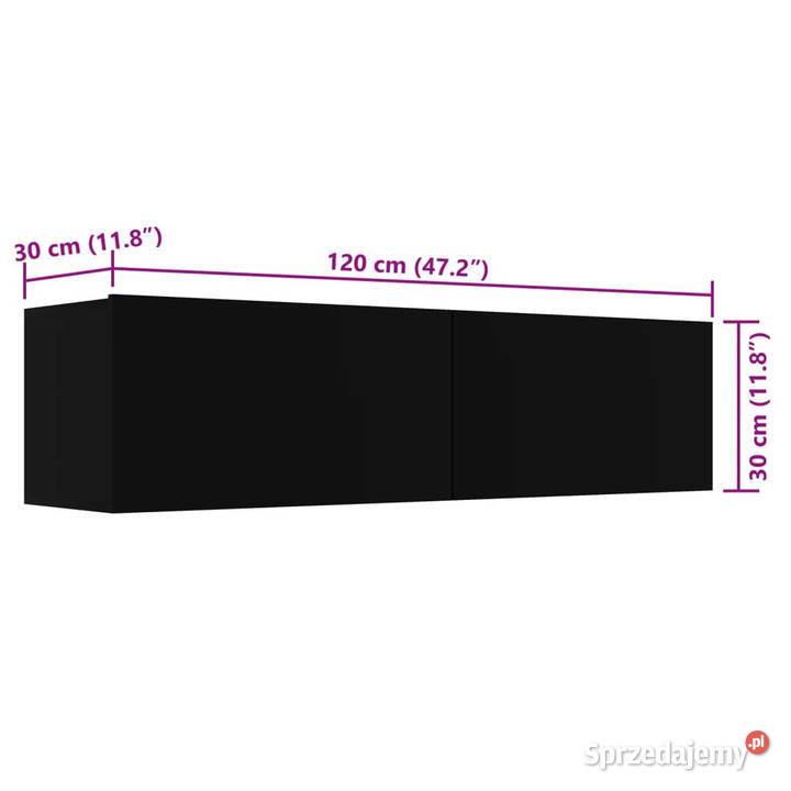 Szafka TV czarna 120x30x30 materiał Warszawa sprzedam