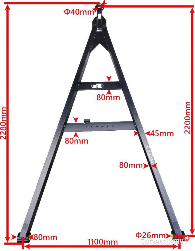 Zaczep przyczepy dł 2280 mm przyczepy HL dyszel kujawsko-pomorskie Solec Kujawski