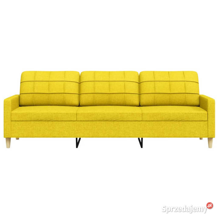 Sofa 3osobowa jasnożółta 210 tapicerowana mazowieckie Warszawa sprzedam