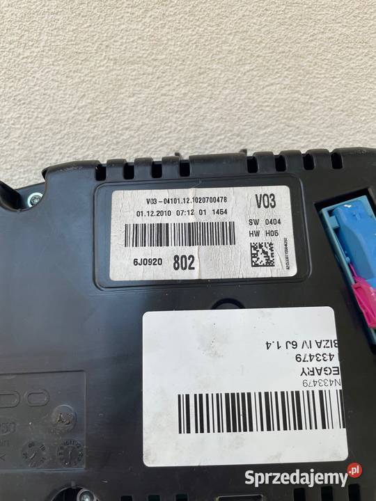 LICZNIK ZEGARY SEAT IBIZA IV 6J0920802 mazowieckie Warszawa