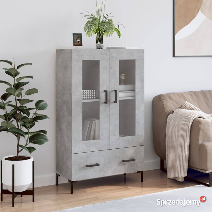 Wysoka szafka szarość betonu 695x31x115 WM828304 Warszawa
