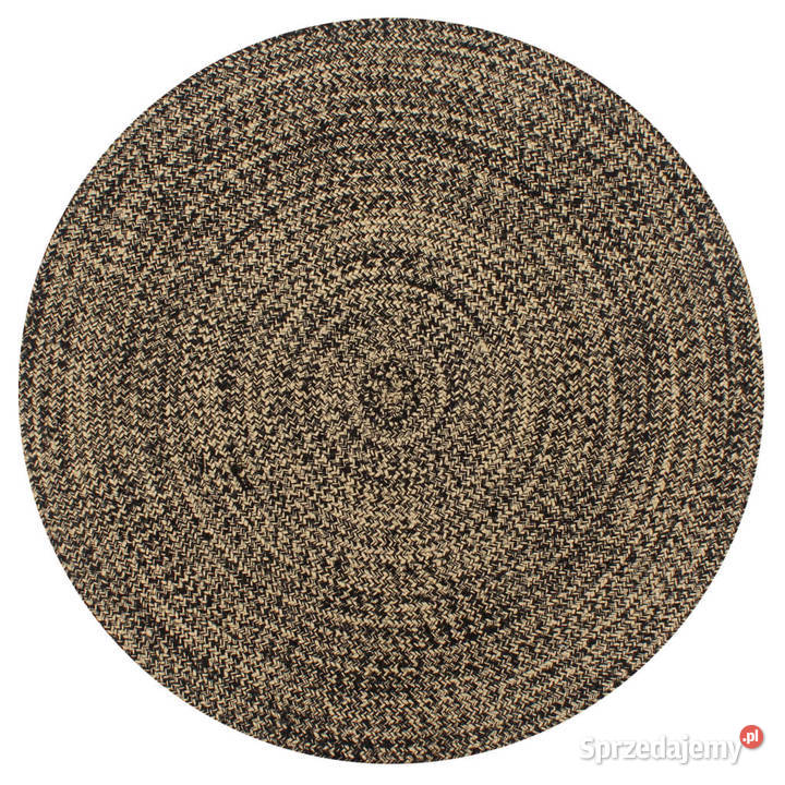 vidaXL Ręcznie wykonany dywan juta czarny i Warszawa
