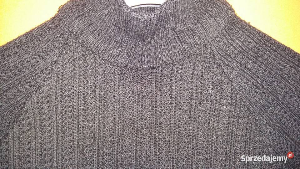 Sweter czarny ciepły golfDługi M Inny wzór Łódź