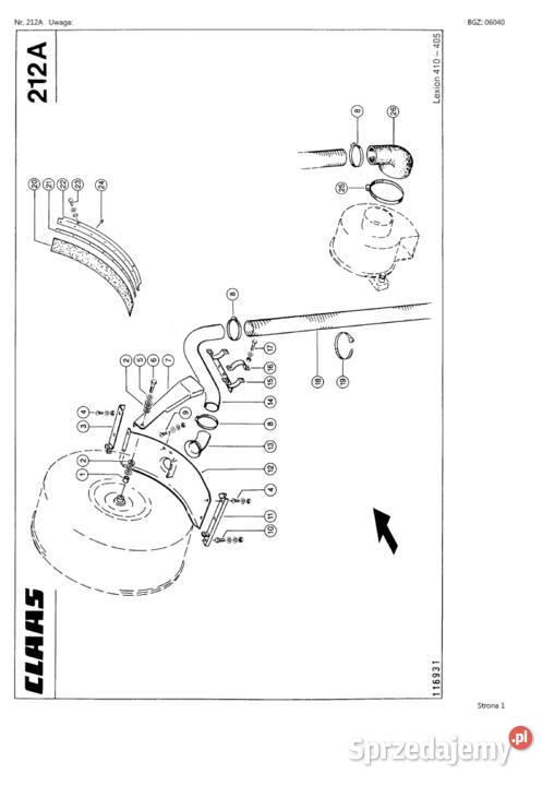 Claas Lexion 405 katalog części J POL Rok wydania 2010 Poradniki, albumy i reportaże Gdańsk