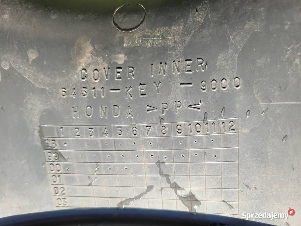 Kokpit osłona kolan wypełnienie Honda Silver wielkopolskie