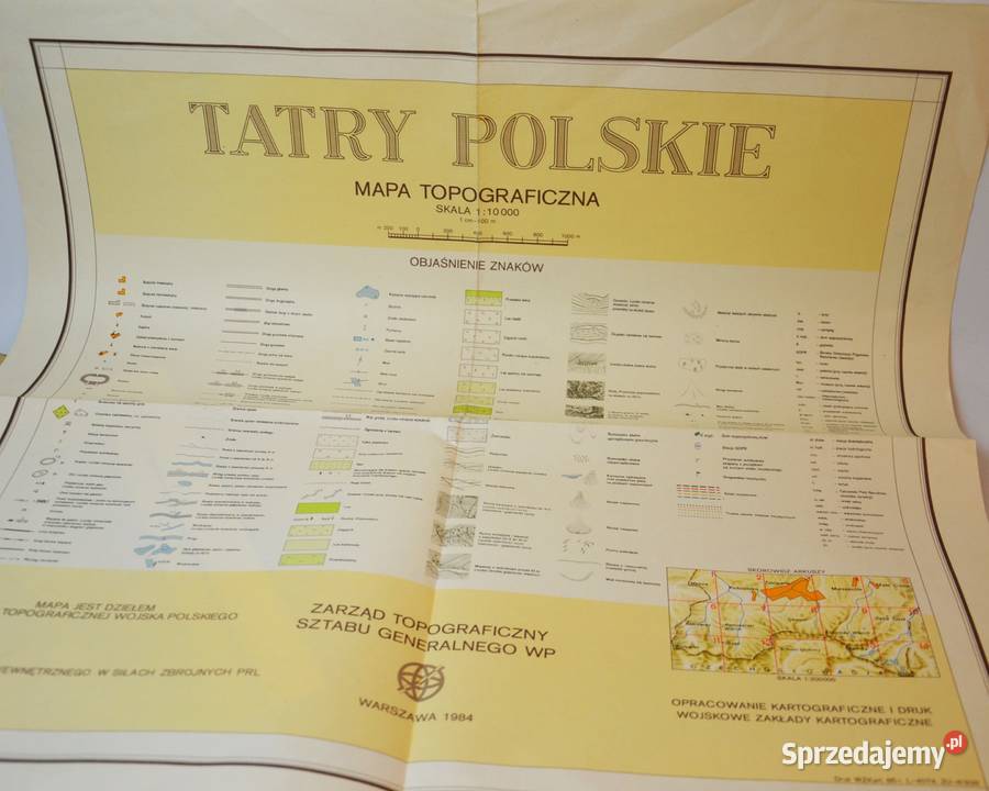 Tatry Polskie wojskowe mapy topograficzne 1984r Pomiechówek sprzedam