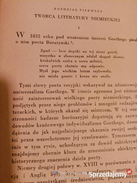 Goethe Szaginian unikat okazy antykwariat
