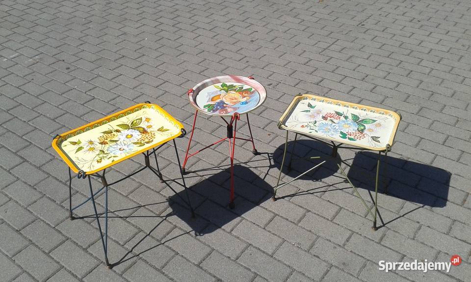 Stolik składany stojak taca PRL design lata 60 Gdynia