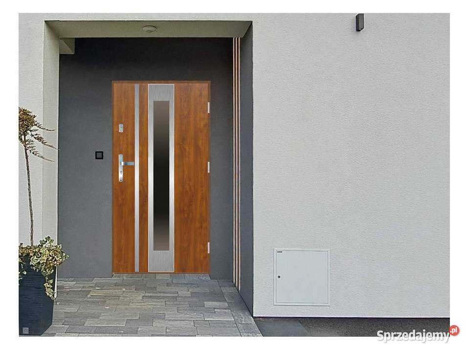 Drzwi wejściowe do domu GI29 INOX Złoty Dąb 90 Ciemniewo sprzedam