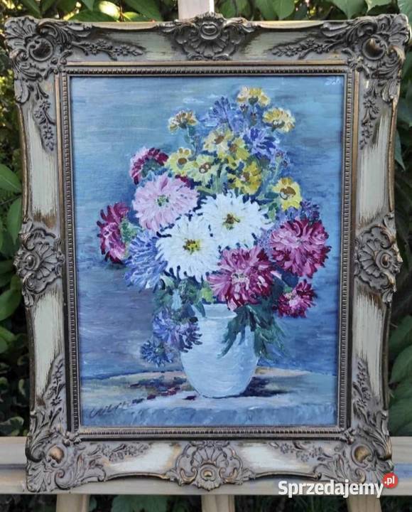 Obraz olejny kwiaty w wazonieżywe kolory Pabianice